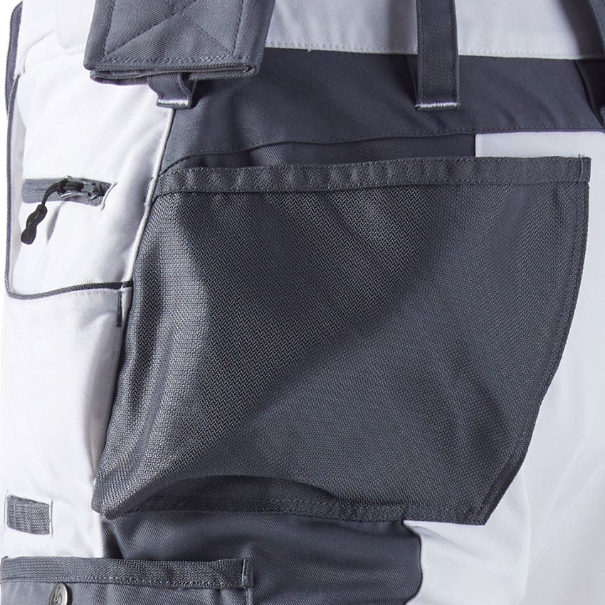 Pantalons de travail: Pantalon à taille élastique e.s.motion + blanc/gris 2
