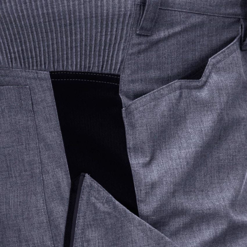 Pantalons de travail: Pantalon à taille élastique e.s.vision, hommes + pacifique mélange/noir 2