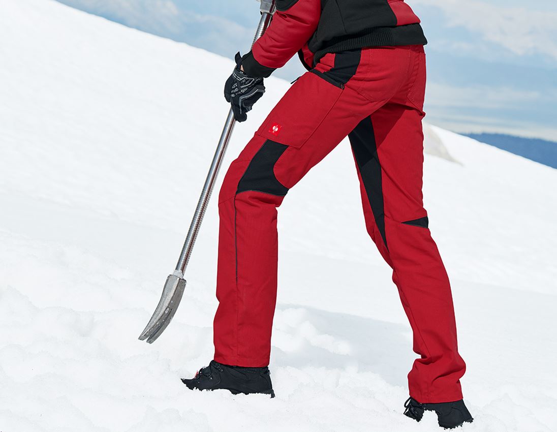 Menuisiers: Pantalon d'hiver pour femmes e.s.vision + rouge/noir 1