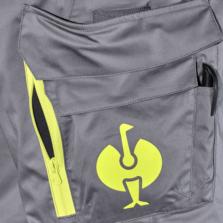 Pantalons de travail: Pantalon à taille élastique e.s.trail + gris basalte/jaune acide 2