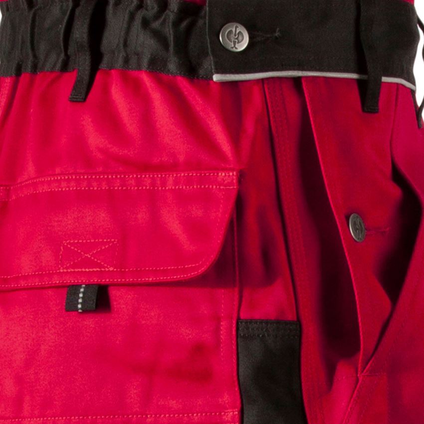 Pantalons de travail: Salopette e.s.image + rouge/noir 2