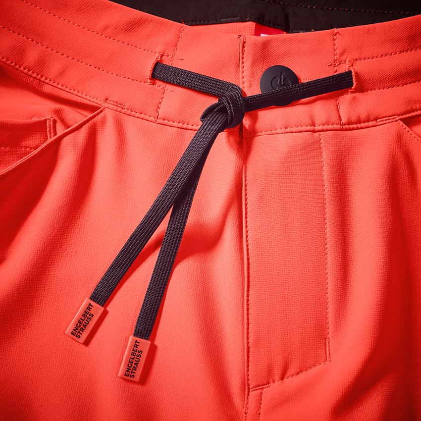 Pantalons de travail: Short fonctionnel réfléchissant e.s.ambition + rouge fluo/noir 2