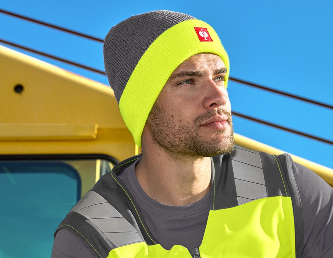 Accessoires: Bonnet tricoté e.s.motion 24/7 + anthracite/jaune fluo 1