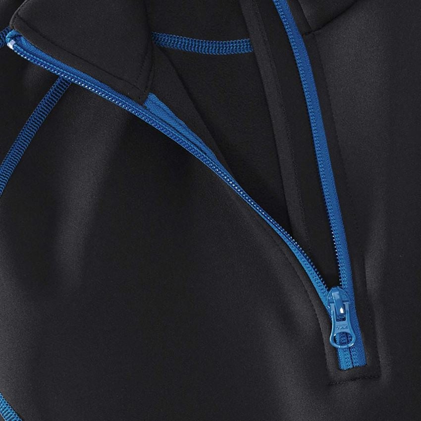 Shirts & Co.: Funkt.-Troyer thermo stretch e.s.motion 2020, Da. + graphit/enzianblau 2