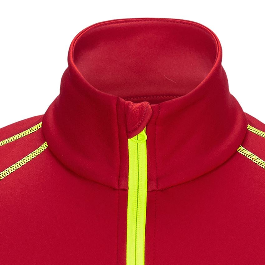 Froid: Pull de fonct. thermo stretch e.s.motion 2020 + rouge vif/jaune fluo 2