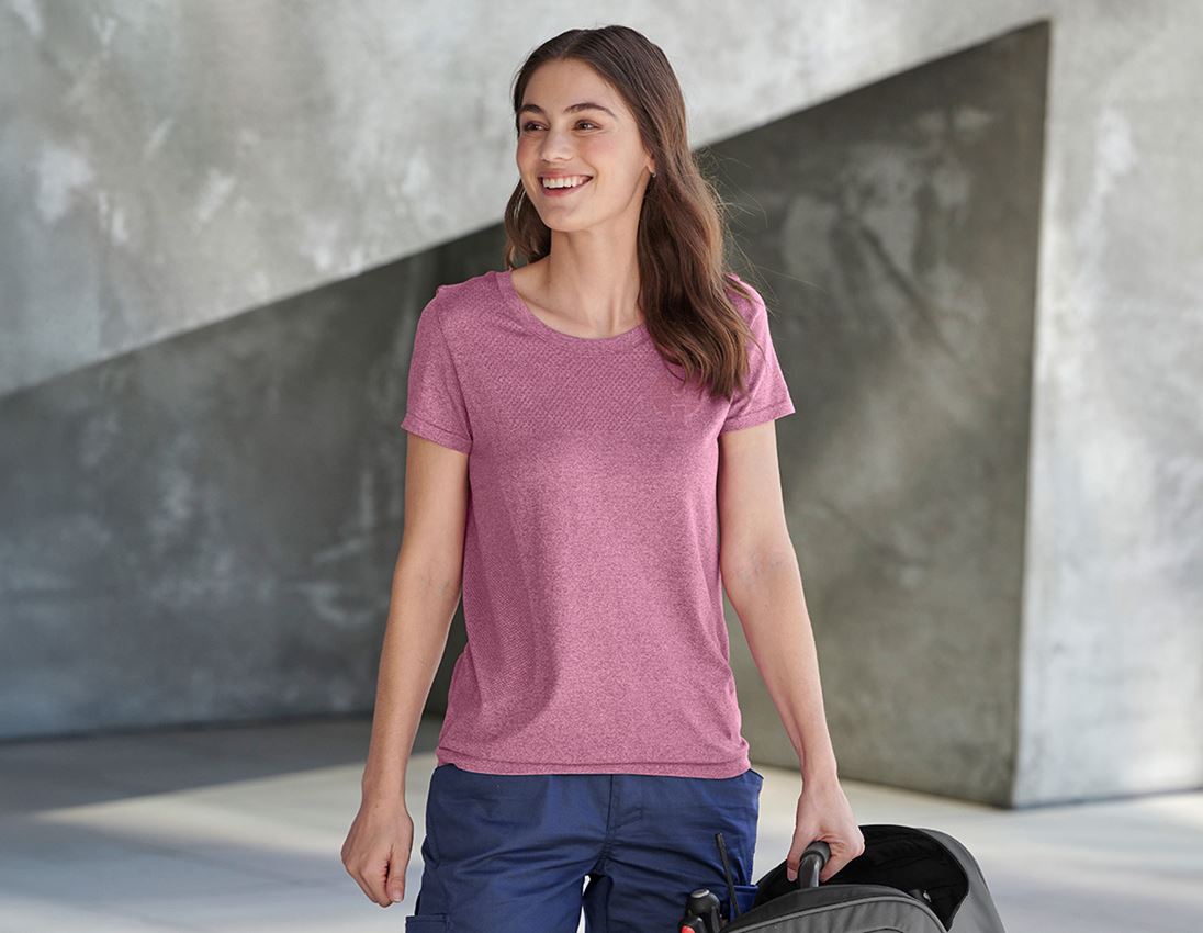 Shirts & Co.: T-Shirt seamless e.s.trail, Damen + tarapink melange