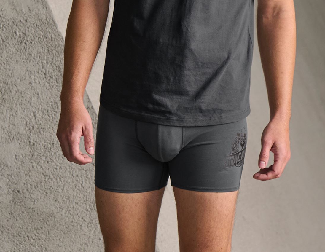 Unterwäsche | Thermokleidung: Longleg Pants e.s.iconic, 2er Pack + carbongrau+schwarz