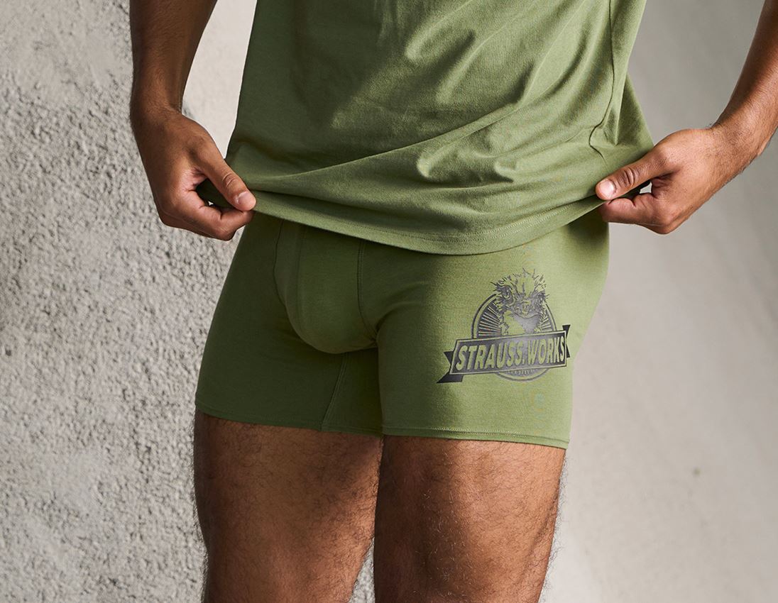 Sous-vêtements | Vêtements thermiques: Boxer longleg e.s.iconic, lot de 2 + vert montagne+noir