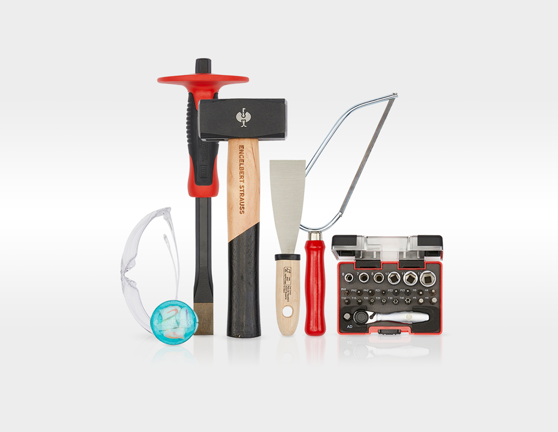 Werkzeuge: Werkzeug-Set Elektro inkl. STRAUSSbox Tasche + basaltgrau/acidgelb 6