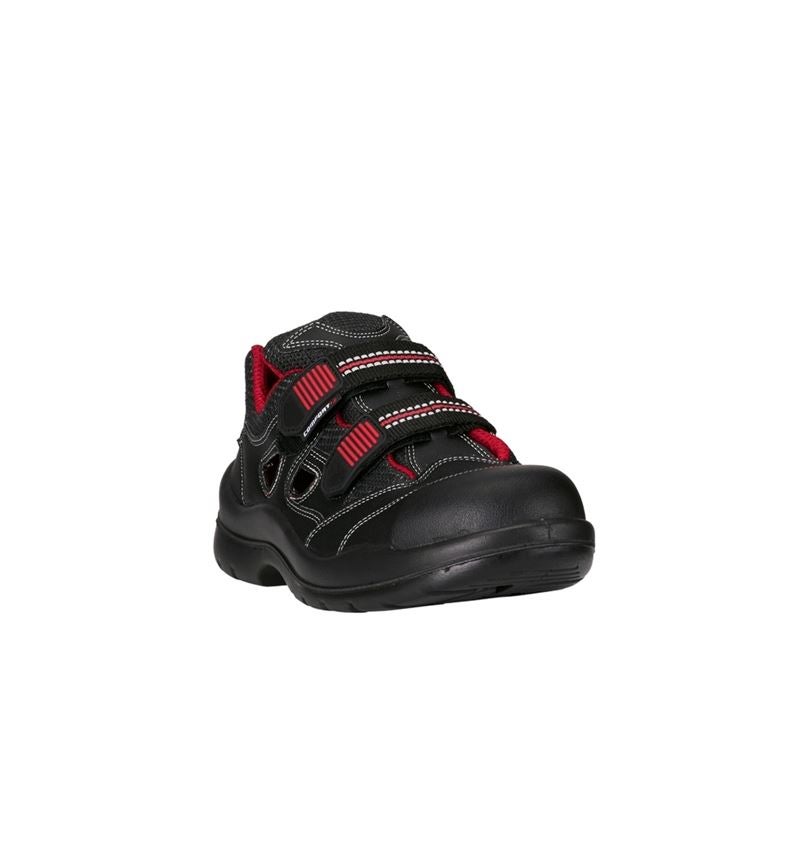 S1P	: S1P Sandales de sécurité Comfort12 + noir/rouge 1
