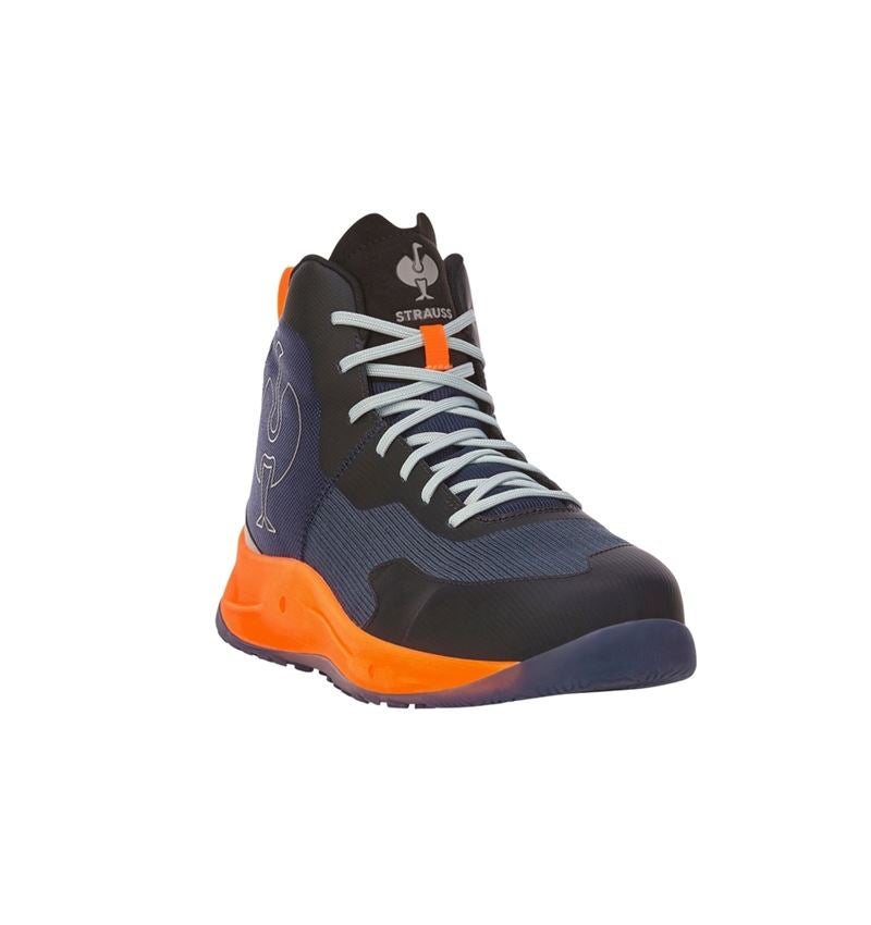 Chaussures: S1PS Chaussures basses de séc. e.s. Marseille mid + bleu foncé/orange fluo 5