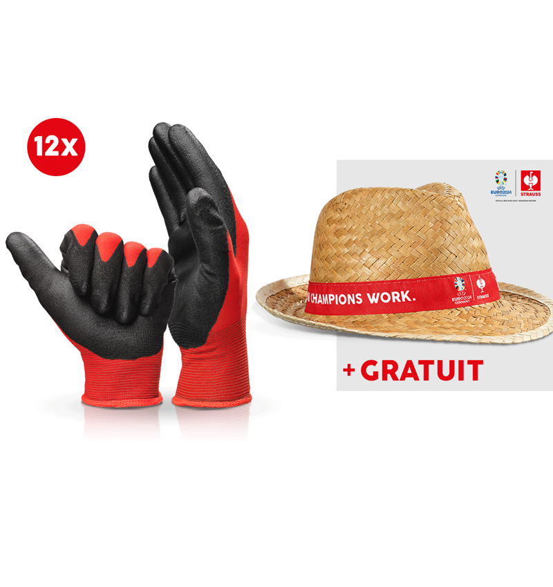 Collaborations: 12x Gants micro PU Comfort skin + chapeau EURO2024