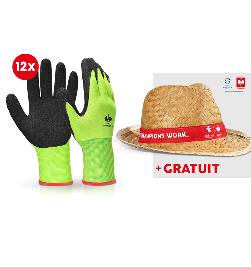 Collaborations: 12x Gants tricot latex Senso Grip+chapeau EURO2024