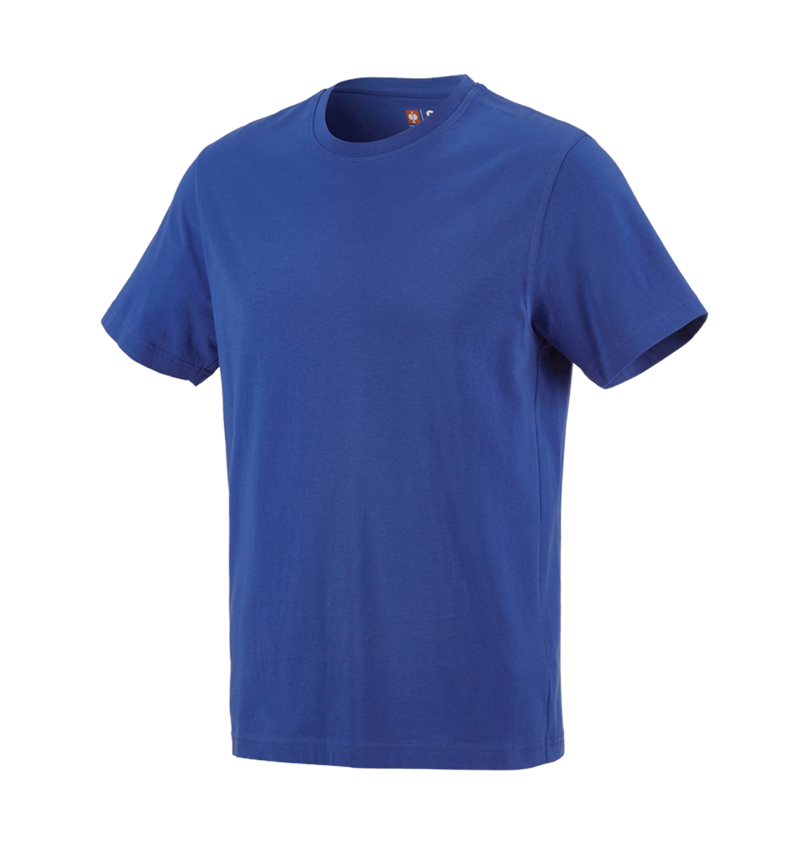Hauts: e.s. T-shirt cotton + bleu royal