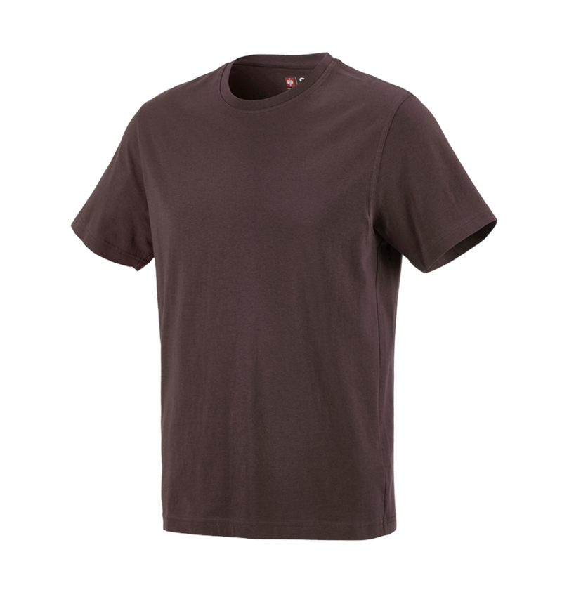 Hauts: e.s. T-shirt cotton + brun