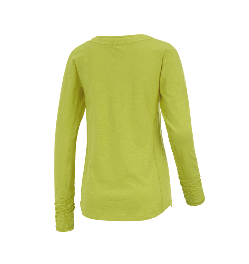 Shirts & Co.: e.s. Longsleeve cotton slub, Damen + maigrün 1