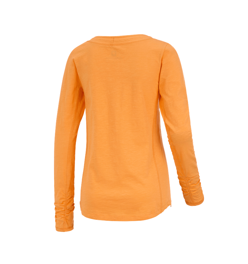 Shirts & Co.: e.s. Longsleeve cotton slub, Damen + hellorange 1