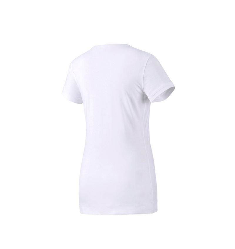 Hauts: e.s. Long shirt cotton, femmes + blanc 2