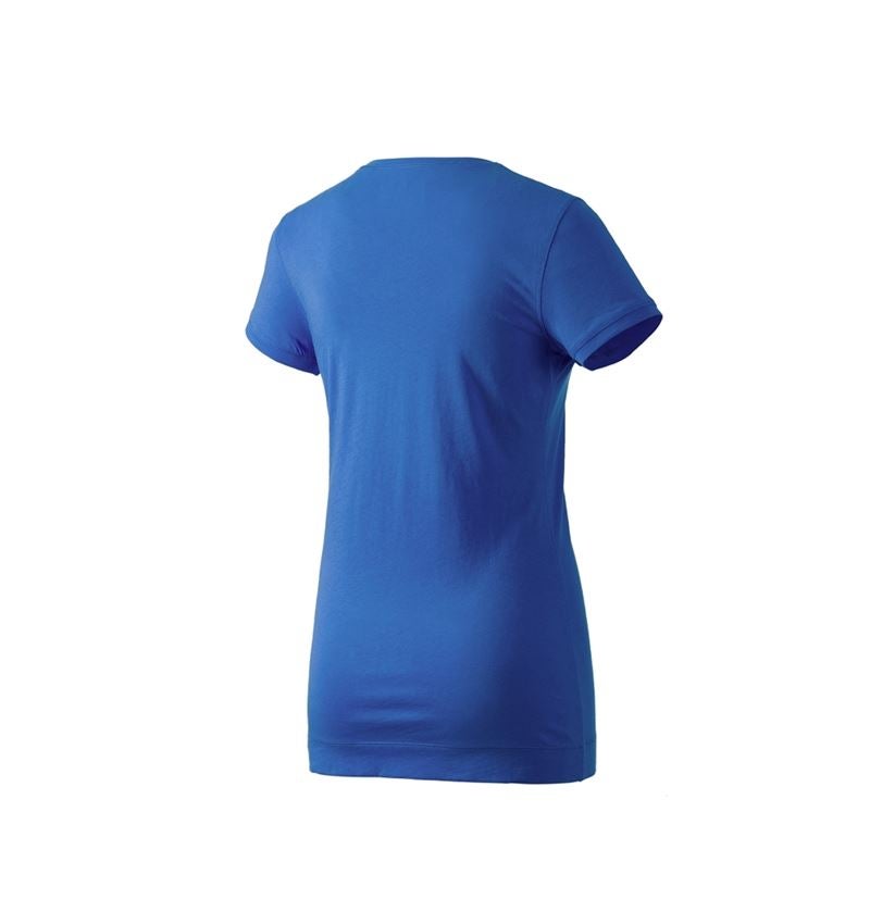 Hauts: e.s. Long shirt cotton, femmes + bleu gentiane 2