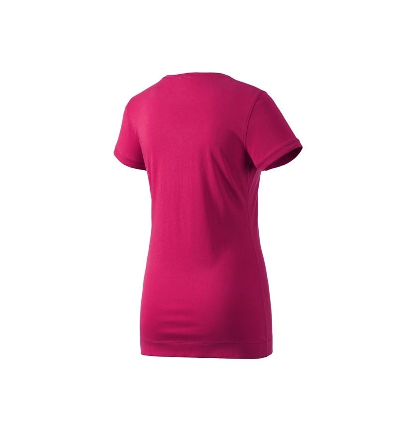 Hauts: e.s. Long shirt cotton, femmes + magenta 2