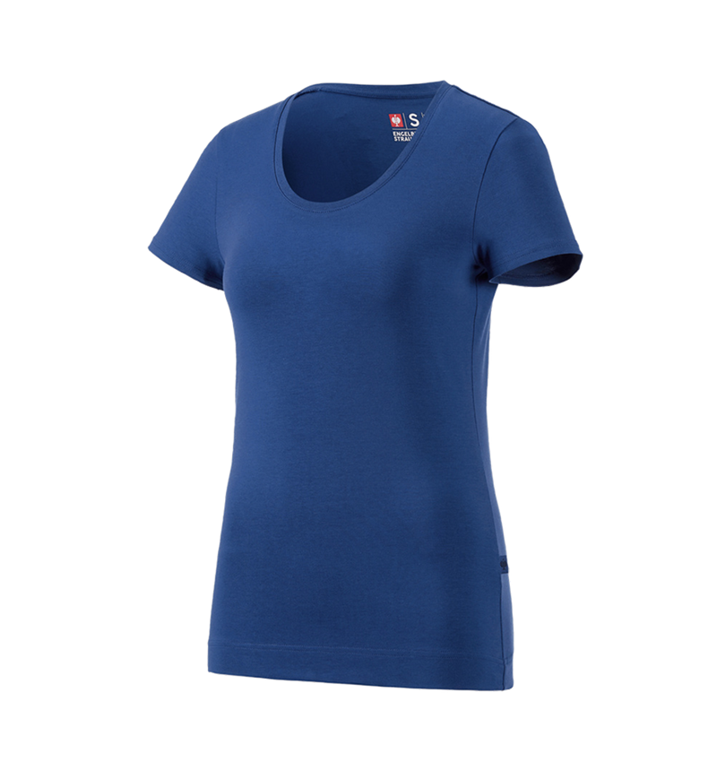 Hauts: e.s. T-shirt cotton stretch, femmes + bleu alcalin 3