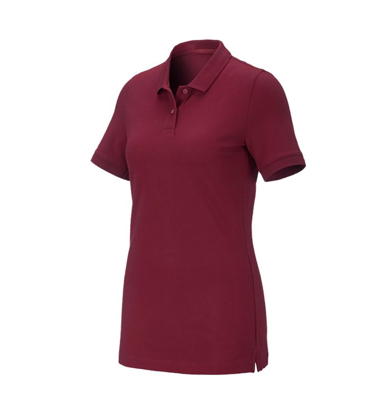 Shirts & Co.: e.s. Piqué-Polo cotton stretch, Damen + bordeaux 2