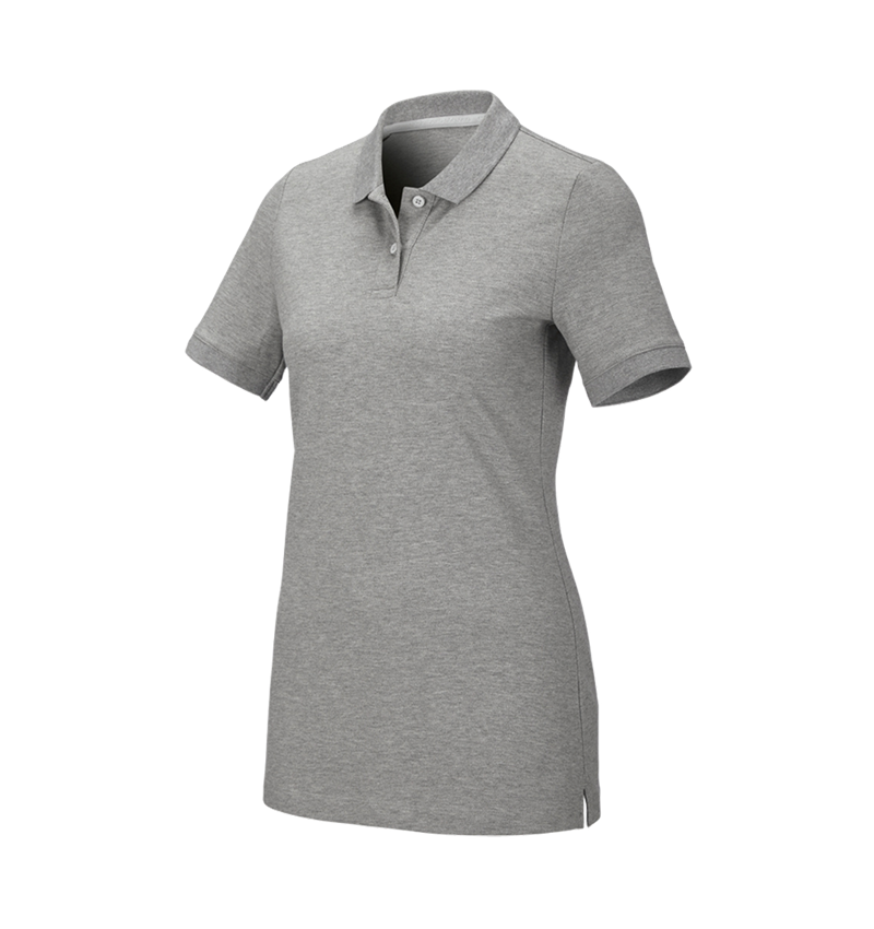 Shirts & Co.: e.s. Piqué-Polo cotton stretch, Damen + graumeliert 2