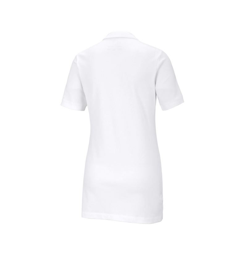 Hauts: e.s. Pique-Polo cotton stretch, femmes, long fit + blanc 3