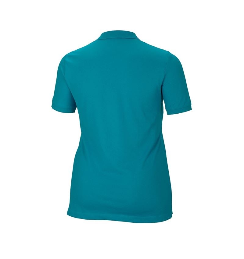Shirts & Co.: e.s. Piqué-Polo cotton stretch, Damen, plus fit + ozean 3