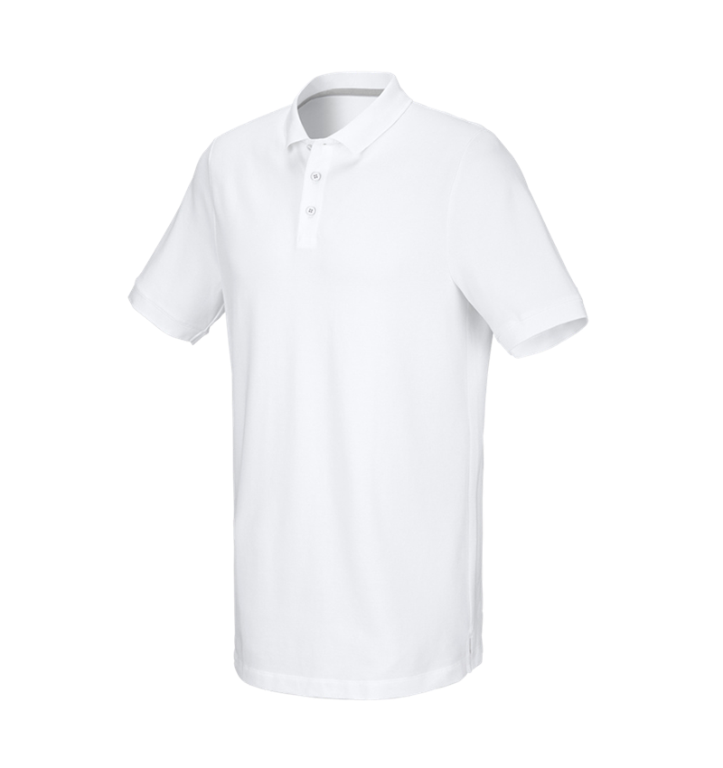 Thèmes: e.s. Piqué-Polo cotton stretch, long fit + blanc 2