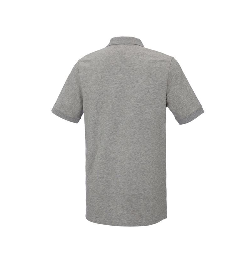 Shirts & Co.: e.s. Piqué-Polo cotton stretch, long fit + graumeliert 3
