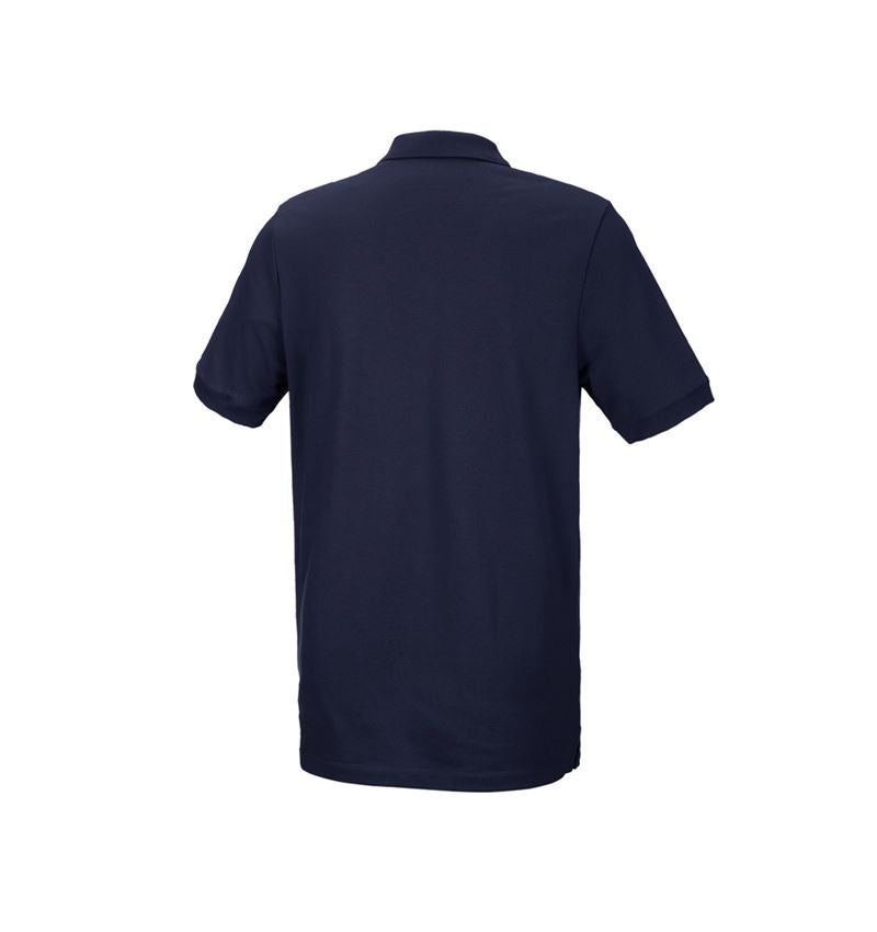 Shirts & Co.: e.s. Piqué-Polo cotton stretch, long fit + dunkelblau 3
