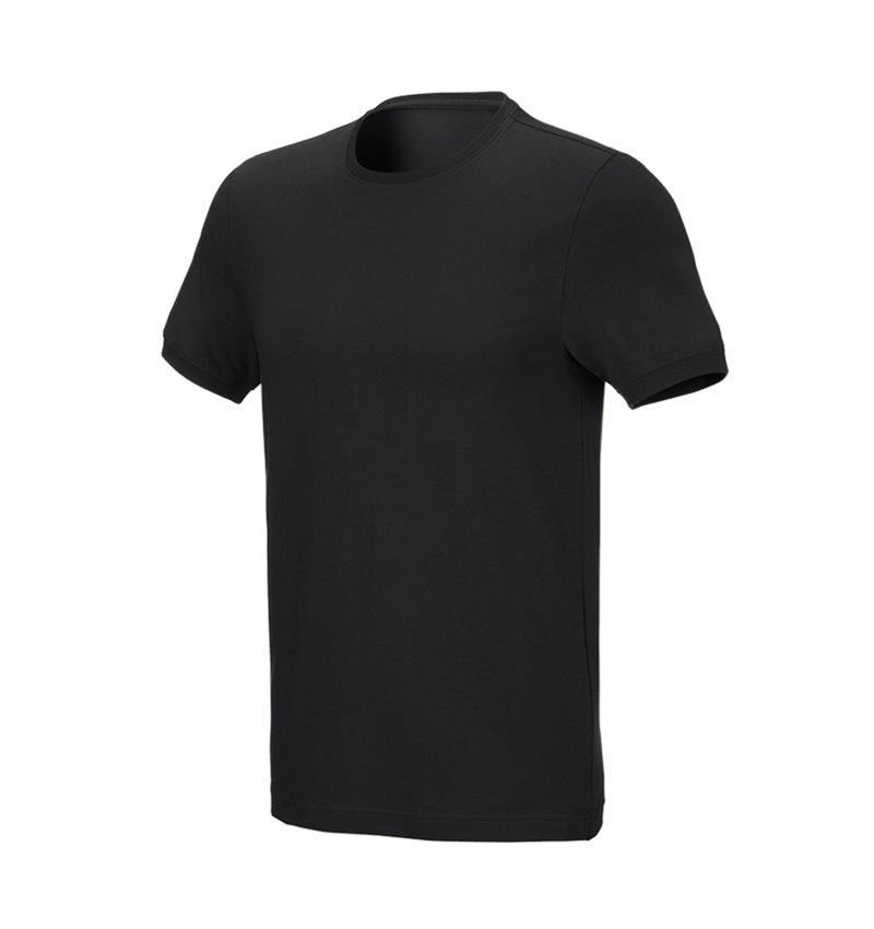 Shirts & Co.: e.s. T-Shirt cotton stretch, slim fit + schwarz 2