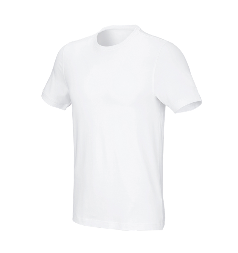 Shirts & Co.: e.s. T-Shirt cotton stretch, slim fit + weiß 2