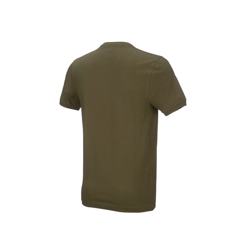 Shirts & Co.: e.s. T-Shirt cotton stretch, slim fit + schlammgrün 3