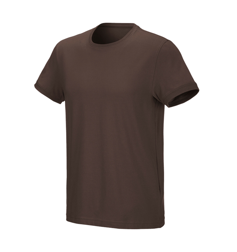 Hauts: e.s. T-Shirt cotton stretch + marron 2