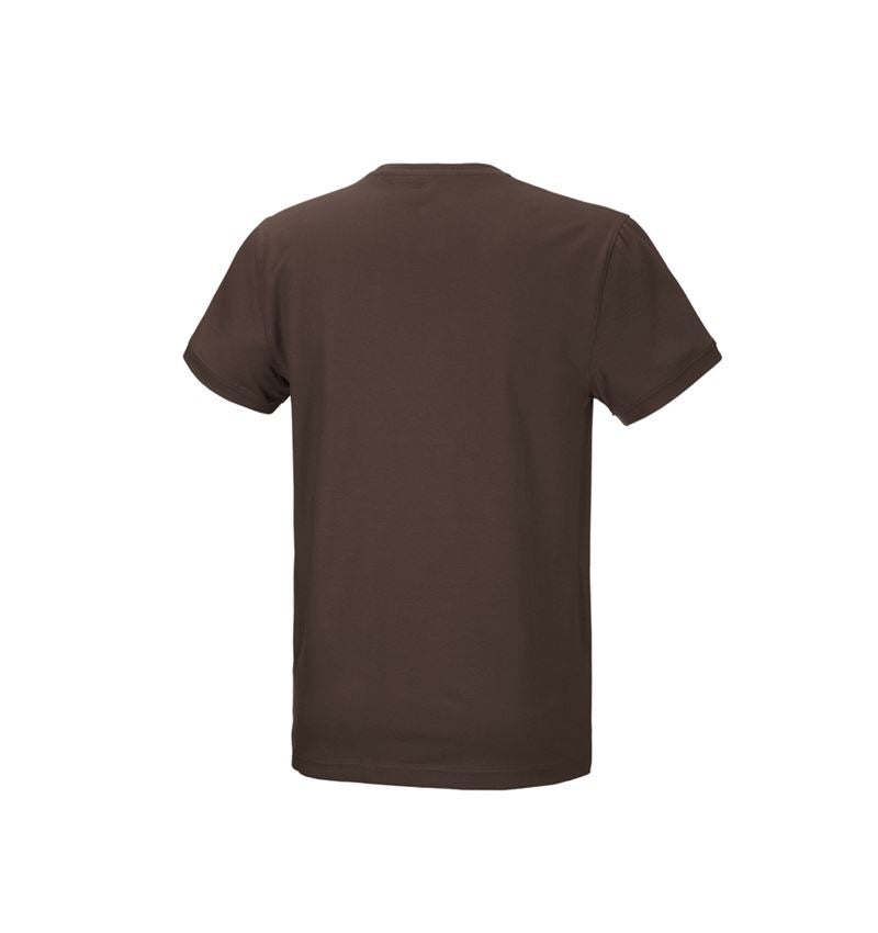 Hauts: e.s. T-Shirt cotton stretch + marron 3