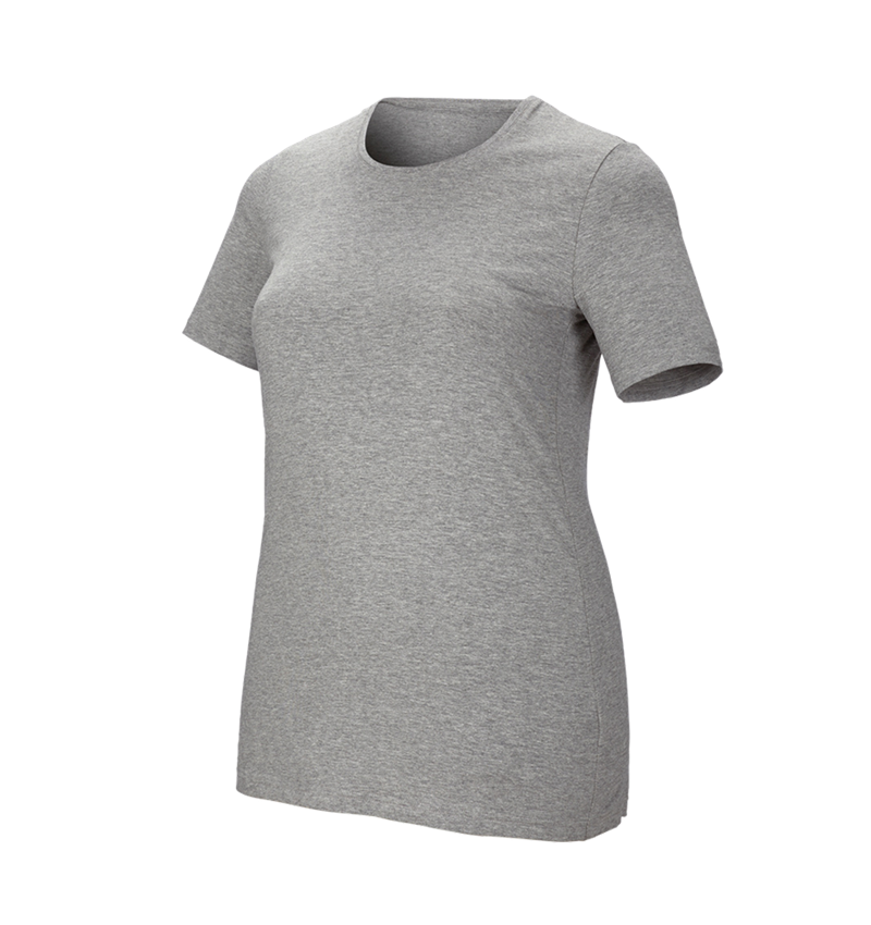 Thèmes: e.s. T-Shirt cotton stretch, femmes, plus fit + gris mélange 2