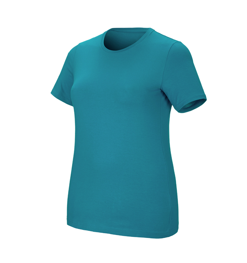 Shirts & Co.: e.s. T-Shirt cotton stretch, Damen, plus fit + ozean 2