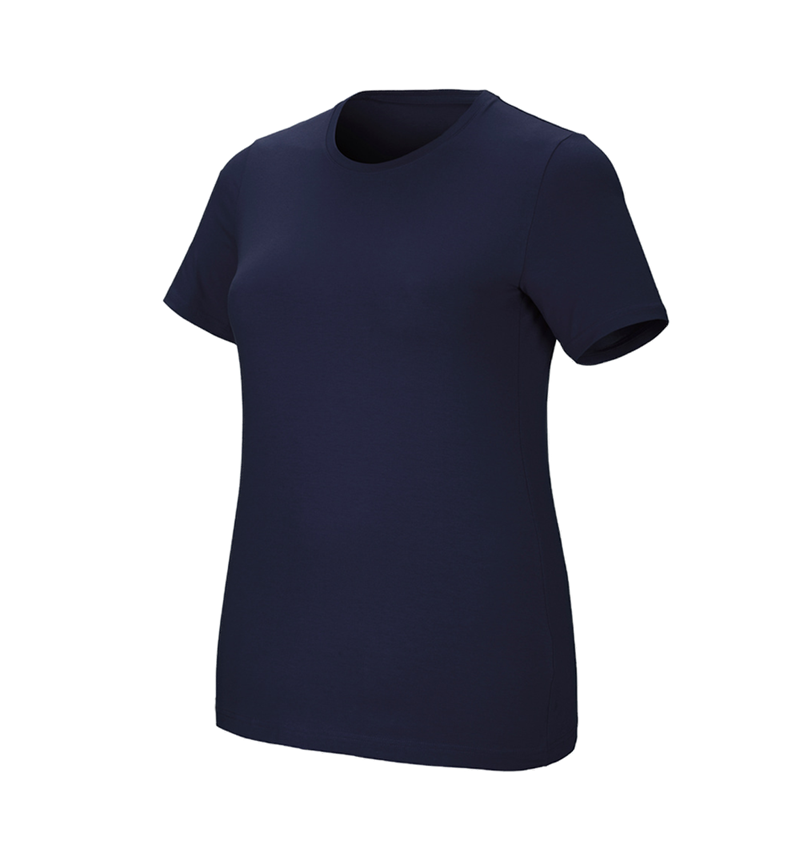 Thèmes: e.s. T-Shirt cotton stretch, femmes, plus fit + bleu foncé 2