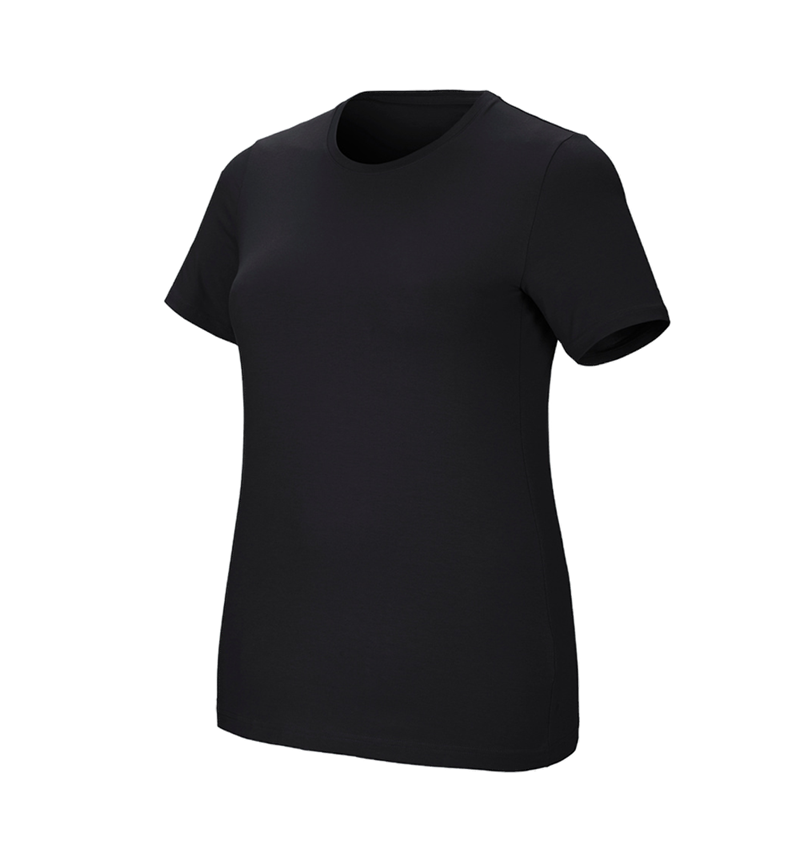Themen: e.s. T-Shirt cotton stretch, Damen, plus fit + schwarz 2