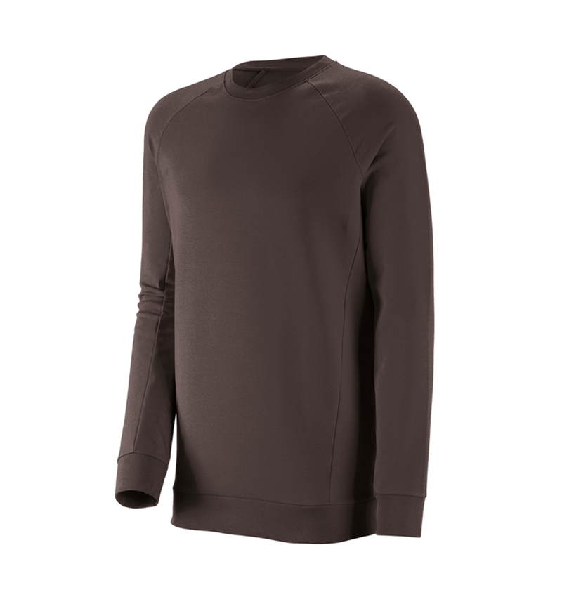 Hauts: e.s. Sweatshirt cotton stretch, long fit + marron 2