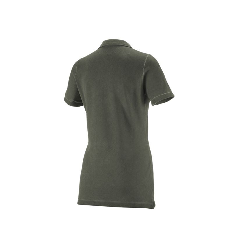 Shirts & Co.: e.s. Polo-Shirt vintage cotton stretch, Damen + tarngrün vintage 8