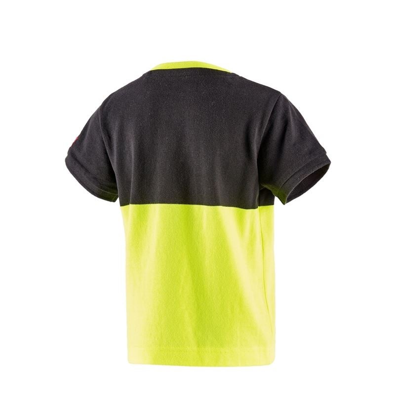 Thèmes: e.s. Pique-Shirt colourblock, enfants + noir/jaune fluo 3