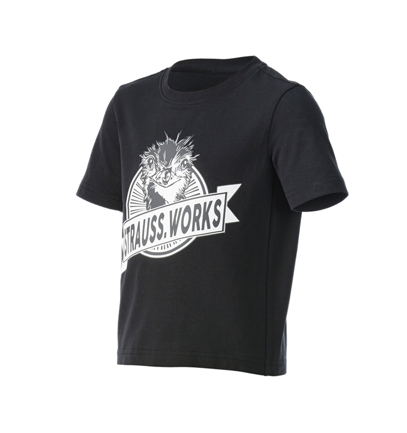 Bekleidung: e.s. T-Shirt strauss works, Kinder + schwarz/weiß