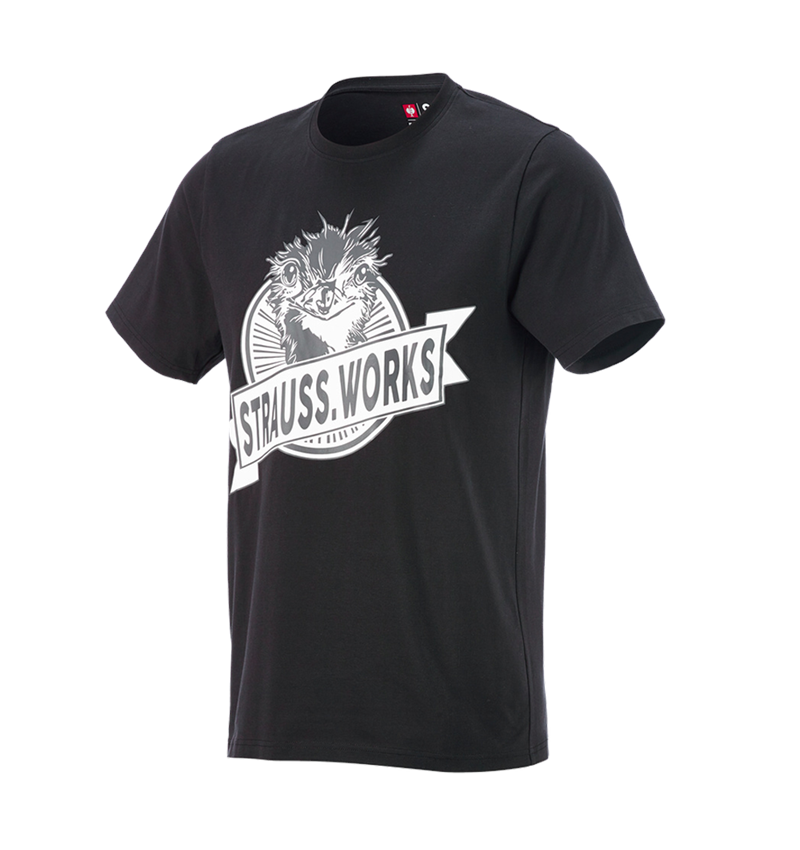 Shirts & Co.: e.s. T-Shirt strauss works + schwarz/weiß 2