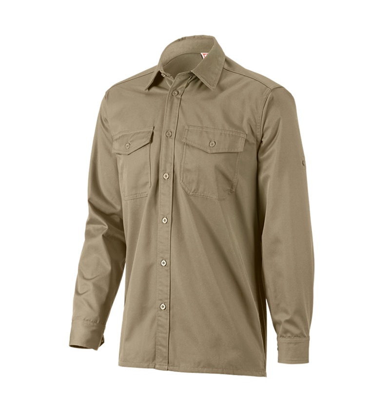 Shirts & Co.: Arbeitshemd e.s.classic, langarm + khaki