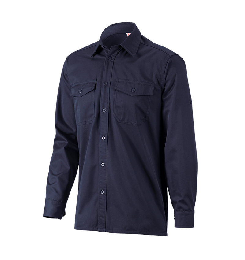 Shirts & Co.: Arbeitshemd e.s.classic, langarm + dunkelblau 6