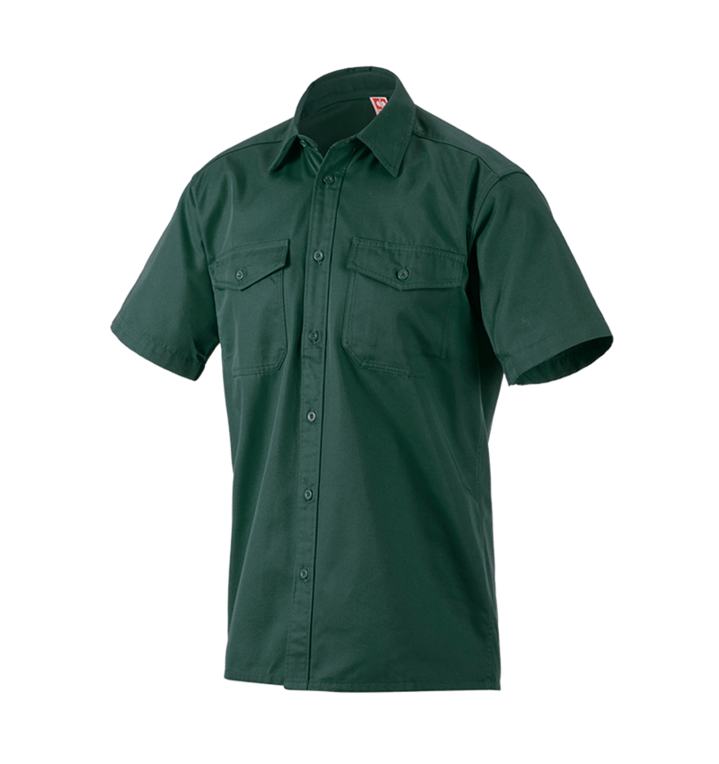 Shirts & Co.: Arbeitshemd e.s.classic, kurzarm + grün
