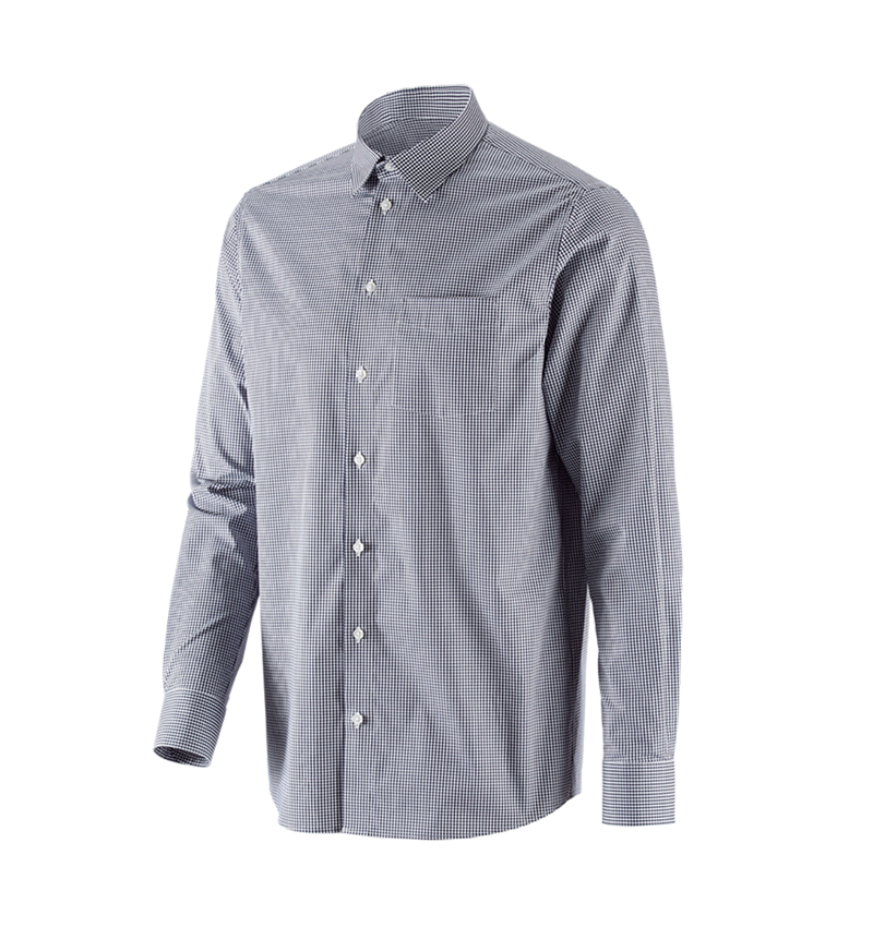 Shirts & Co.: e.s. Business Hemd cotton stretch, comfort fit + dunkelblau kariert 4